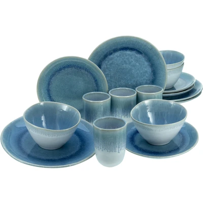 Abbildung von CreaTable Kombiservice &quot;Geschirr Set Aquarius&quot;, (Set, 16 tlg., Kaffeeservice und Tafelservice im Set, für 4 Personen), Service, Reaktivglasur, satte Haptik, Teile, Personen