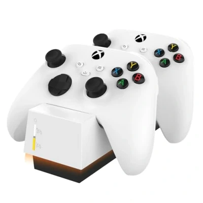 Abbildung von snakebyte Xbox Controller Ladestation offiziell lizenziert 2Std. Ultra Schnellladung für 2 Series XS/One Controller, inkl. Akkus, Überladungsschutz, 5 Jahre Garantie