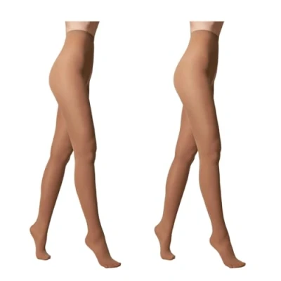 Abbildung von Conte elegant Damenstrumpfhose 50 DEN 2er PackNetzstrumpfhose Gestrickte Mikrofaser Samt Weich Feinstrumpfhose Klassisch Verstärkte Zehen Farbe Bronzegröße 2 EPISODE