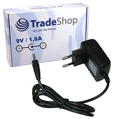 Abbildung von Trade Shop Netzteil Ladekabel Ladegerät 9V/1,6A 5,5 x 2,1 mm für Casio Piano Keyboard LK 44 45 46 50 55 56 60 70S 73 90 93TV 94TV