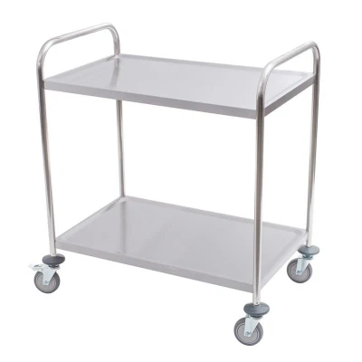 Abbildung von Servierwagen Edelstahl 2 Böden 86 x 53 95 cm Tragkraft: 100 kg Abräumwagen Servicewagen Hotel Gastronomie