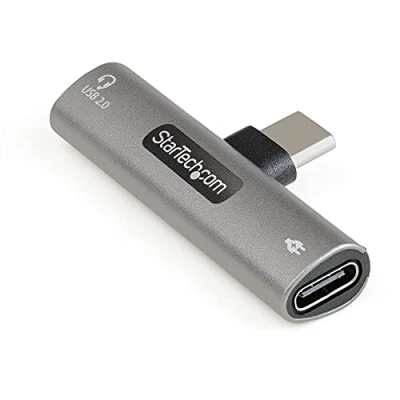 Abbildung von StarTech.com USB C Audio und Ladeadapter Kopfhörer /Headset Anschluss 60W PD für Handy/Tablet/Laptop (CDP2CAPDM)