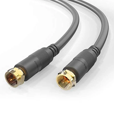Abbildung von conecto HQ SAT Antennenkabel Satellitenkabel Anschlusskabel für DVB S/S2 4K UHD 1080p Full HD HDTV 3D (Koaxialkabel, F Stecker Stecker, doppelte Schirmung, vergoldete Stecker) schwarz 10,0m