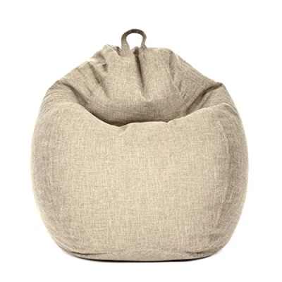 Abbildung von Green Bean Indoor XXL Sitzsack mit 300 Liter EPS Perlen Füllung Kuschelig Weich Waschbar Drinnen Stoff Bodenkissen Liegekissen Sitzkissen Silber Grau