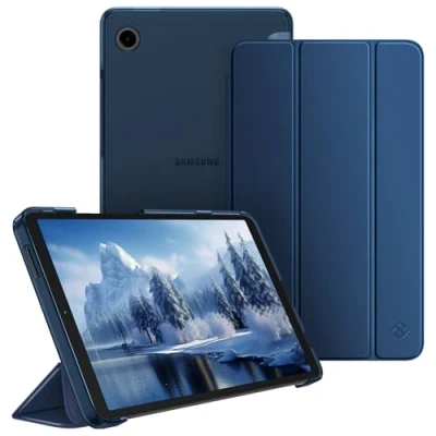 Abbildung von Fintie Hülle für Samsung Galaxy Tab A9 8.7 Zoll 2023, Ultra Dünn Schutzhülle mit Translucent Rückseite Cover Tablet 8,7 SM X110/X115/X117, Dunkelblau
