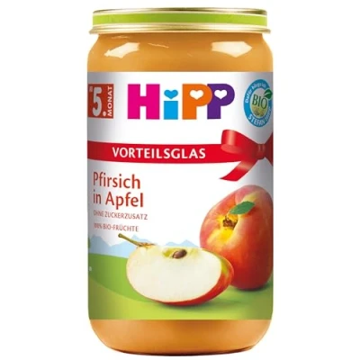 Abbildung von HiPP Früchte Pfirsich in Apfel, 6er Pack (6 x 250 g)