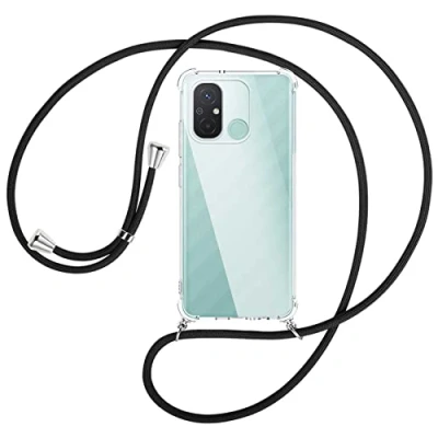 Abbildung von mtb more energy® Handykette kompatibel mit Xiaomi Redmi 12C schwarz Smartphone Hülle zum Umhängen Anti Shock Full TPU Case