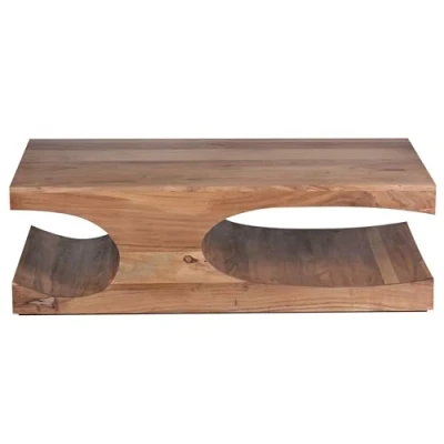 Abbildung von FINEBUY Couchtisch SuVa2473_1 (Akazie Massivholz 118x70x38 cm Rechteckig Ablage), Großer Wohnzimmertisch, Sofatisch Kaffeetisch