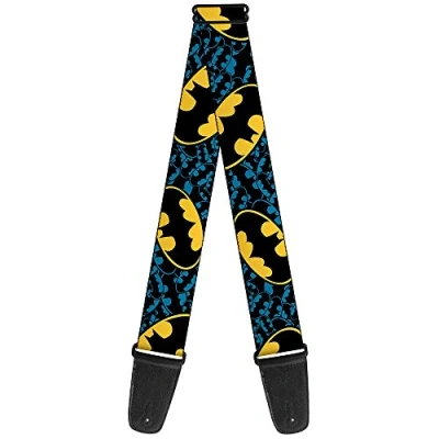 Abbildung von buckle down Gitarrengurt 34 60&quot; Bat Signals Stacked w/C/U Blue/Black/Yellow