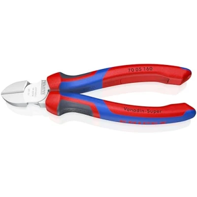 Abbildung von KNIPEX Seitenschneider verchromt mit Mehrkomponenten Hüllen 160 mm (70 05 SB)