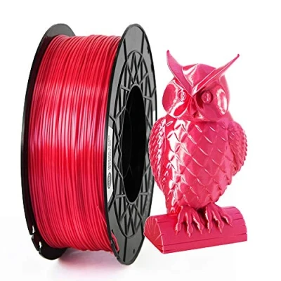Abbildung von CCTREE PLA Silk Filament 1.75mm, Smooth Shiny Silky Surface 3D Printer Filament, Dimensional Accuracy +/ 0.03 mm, 1KG Spool (2.2 lbs), Fit for Most FDM Printers, Red
