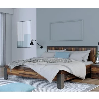 Abbildung von Forte ATTALYAR Bett, Holzwerkstoff, Old Wood Vintage/Betonoptik dunkelgrau, B x H T: 196,4 /95 207,5 cm
