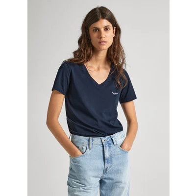 Abbildung von Pepe Jeans Lorette V NECK Tshirt basic, Damen, Größe: Small, Dulwich blue