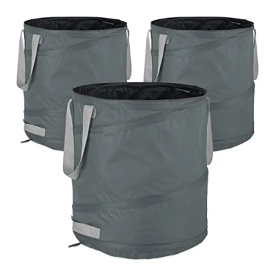 Abbildung von relaxdays Gartensack 3er Set Pop Up Laubsack 85 L grau