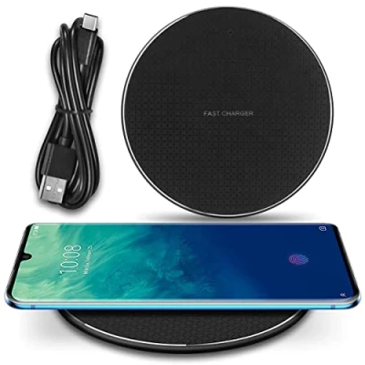 Abbildung von Wireless Charger QI Zertifizierte Kabellose Induktive Ladestation 15W 10W 7,5W 5W kompatibel mit Nokia XR20 und Allen fähigen Smartphones, Modell:M05_15W_Schwarz