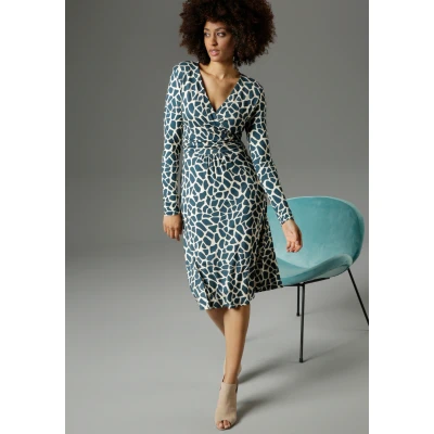 Abbildung von Aniston SELECTED Jerseykleid, mit farbigem animal print
