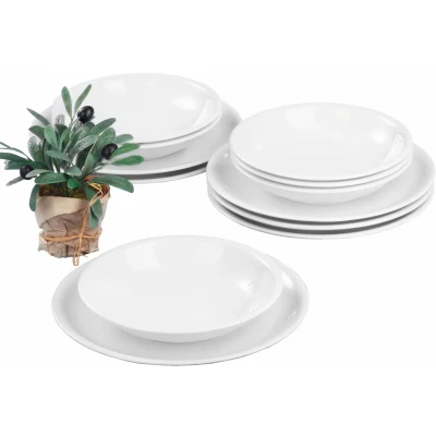 Abbildung von Seltmann Weiden Tafelservice &quot;Geschirr Set Compact&quot;, (Set, 12 tlg.), Geschirr, Teller Set, weiß, Made in Germany, Teile, für 6 Personen