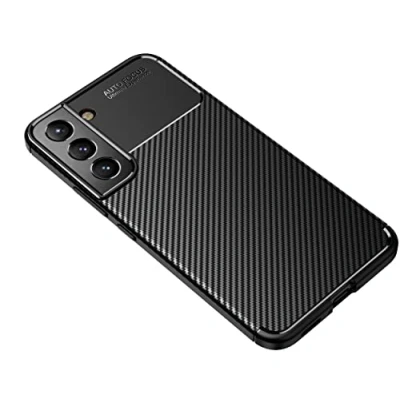 Abbildung von Cruzerlite Case für Samsung Galaxy S22 hülle, Carbon Fiber Texture Design Cover Anti Scratch Shock Absorption Schutzhülle (2022) (Carbon Black)
