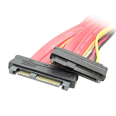 Abbildung von Cablecc SAS Festplattenlaufwerk SFF 8482 Kabel, 29 polig, Stecker auf Buchse, Verlängerungskabel, 0,5 m