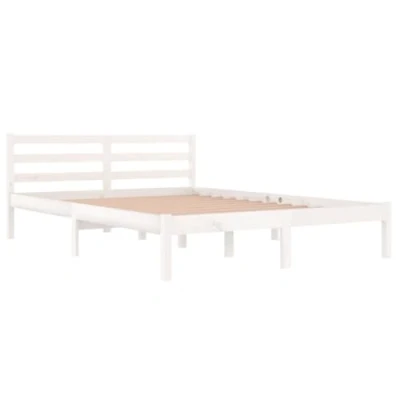 Abbildung von vidaXL Massivholzbett Bettgestell Bett Doppelbett Holzbett Bettrahmen Lattenrost Schlafzimmerbett Schlafzimmermöbel Kiefer 140x200cm Weiß