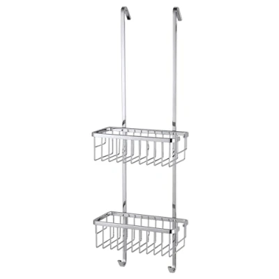 Abbildung von tesa Duschablage ALUXX Duschablagekorb ohne Bohren 75,0 cm : 25,0 16,3 cm, Packung 1 tlg., Hängeregal fürs Bad chrom silber glänzend