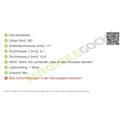 Abbildung von SACHS 994 880 Fahrwerksfeder BMW: 5 Limousine