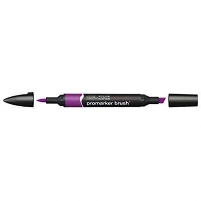 Abbildung von Winsor &amp; Newton 0204197 BrushMarker (Für Zeichnungen, Kalligraphie, Design und Layouts, streifenfreies Zeichnen mit Keil Pinselspitze) pflaume
