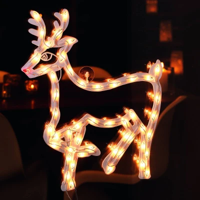 Abbildung von Konstsmide LED Fenstersilhouette, Rentier, 50 warm weiße Dioden, 230V, Innen, weißes Kabel 2174 010