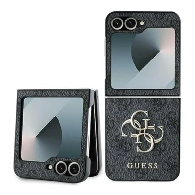 Abbildung von CG Mobile Guess GUHCZF64GMGGR hülle für Z Flip6 F741 Schwarz Leather 4G Metal Logo