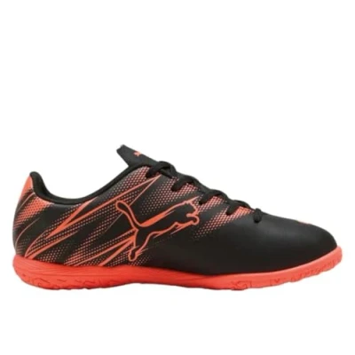 Abbildung von Puma Attacanto IT JR Unisex Fußballschuh Halle für Kinder, Größe: 33, Black/glowing red Schuhe