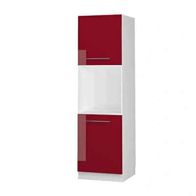 Abbildung von Vicco Herdumbauschrank Fame Line, Bordeaux Hochglanz/Weiß, 60 cm mit offenem Regal