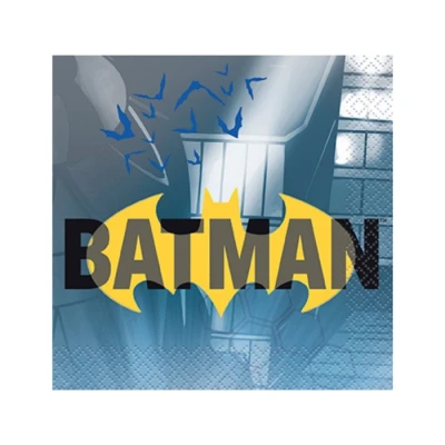 Abbildung von Papierservietten 13 cm Batman Party Set mit 16 Stück
