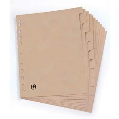 Abbildung von Oxford Touareg Register, DIN A4, Recycling Karton, 12 Taben, beige