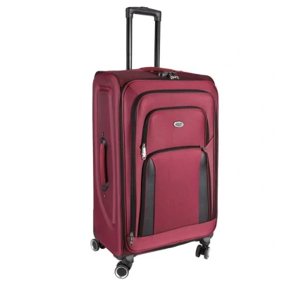 Abbildung von Home4Living Weichgepäck Trolley Reisekoffer Reisetrolley Stoffkoffer rot Größe L Koffer, 4 Rollen,