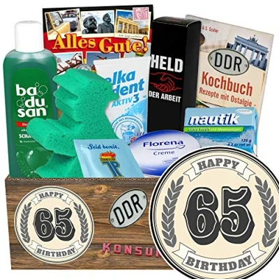 Abbildung von Geschenke zum 65 Geburtstag Mann lustig/Geschenk Set/Geschenke 65.