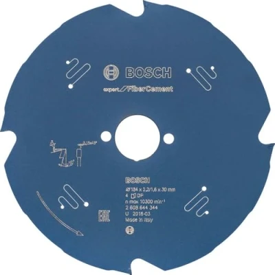 Abbildung von Bosch Professional 1x Kreissägeblatt Expert for Fiber Cement (für Faserzement, Sägeblatt Ø 184 x 30 2,2 mm, Zähne 4, Zubehör Kreissäge)