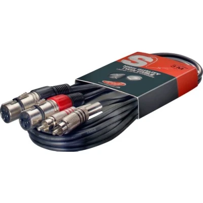 Abbildung von Stagg STC3CMXF S Serie Audiokabel Twinkabel 2x Chinch Männlich XLR Weiblich 3m