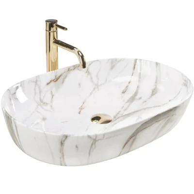 Abbildung von wohnwerk.idee Aufsatzwaschbecken Waschbecken Marmor Cleo Natursteinoptik