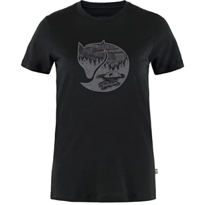 Abbildung von Fjallraven 84118 550 048 Abisko Wool Fox SS W T Shirt Damen Black Iron Grey Größe L