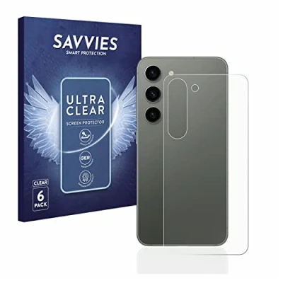 Abbildung von Savvies 6 Stück Schutzfolie für Samsung Galaxy S23 (Rückseite) Displayschutz Folie Ultra Transparent