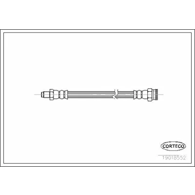Abbildung von CORTECO 19018552 Bremsschläuche Hinterachse 285 FIAT: Ducato I Pritsche/Fahrgestell, Kastenwagen, Panorama, PEUGEOT: J5 Kastenwagen