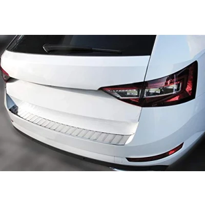 Abbildung von Ladekantenschutz Edelstahl CHROM kompatibel für SKODA SUPERB III KOMBI ab 2015 Abkantung 107c premium Qualität von RECAMBO