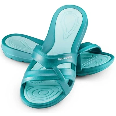 Abbildung von Aqua Speed Badelatschen PANAMA + Mikrofaserhandtuch Damen Duschsandalen Badepantolette