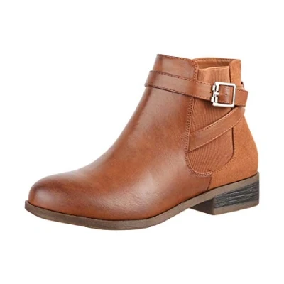 Abbildung von Elara Damen Stiefelette Chelsea Ankle Boots Chunkyrayan C298 Camel 36