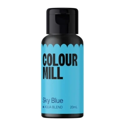 Abbildung von Colour Mill Aqua Blend Sky Blue Lebensmittelfarbe auf Wasserbasis Lebensmittel Farbe Sehr Intensiv, Hoch Konzentriert, Vegan 20 ml