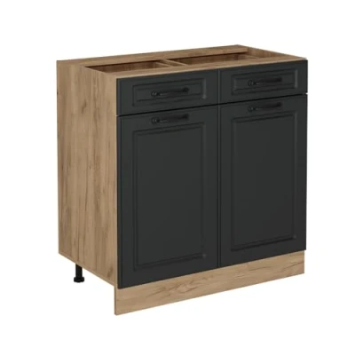 Abbildung von Vicco Küchenunterschrank R Line, Anthrazit Landhaus, 80 cm ohne Arbeitsplatte