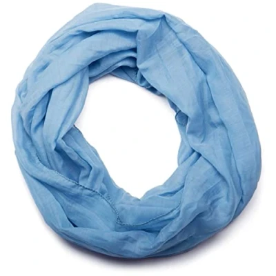 Abbildung von styleBREAKER leichter unifarbener Loop Schlauchschal, Sommerschal seidig, Halstuch Unisex einfarbig 01016076, Farbe:Blau