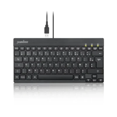 Abbildung von Perixx PERIBOARD 426 Mini Tastatur mit USB Kabel, Französisch AZERTY, Schwarz