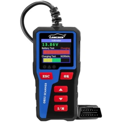 Abbildung von Lescars Kfz Tester: OBD2 Diagnosegerät mit 6,1 cm TFT Farbdisplay (2,4&quot;), bis 300 Codes (Auslesegerät, OBD2, diagnos)