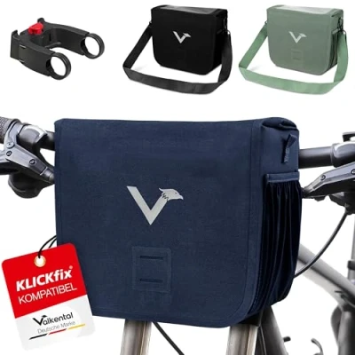Abbildung von Valkental® x KLICKfix® wasserdichte Lenkertasche 7L Volumen Robuste Fahrradtasche Lenker mit Magnetverschluss Inkl. Handyfach Fahrrad Ebike KLICKfix kompatibel
